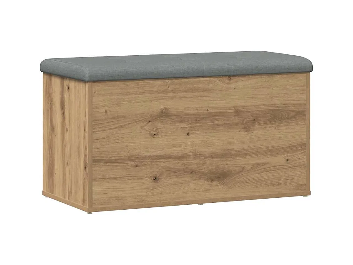 Banc de rangement chêne artisanal 82x42x45 cm bois d'ingénierie