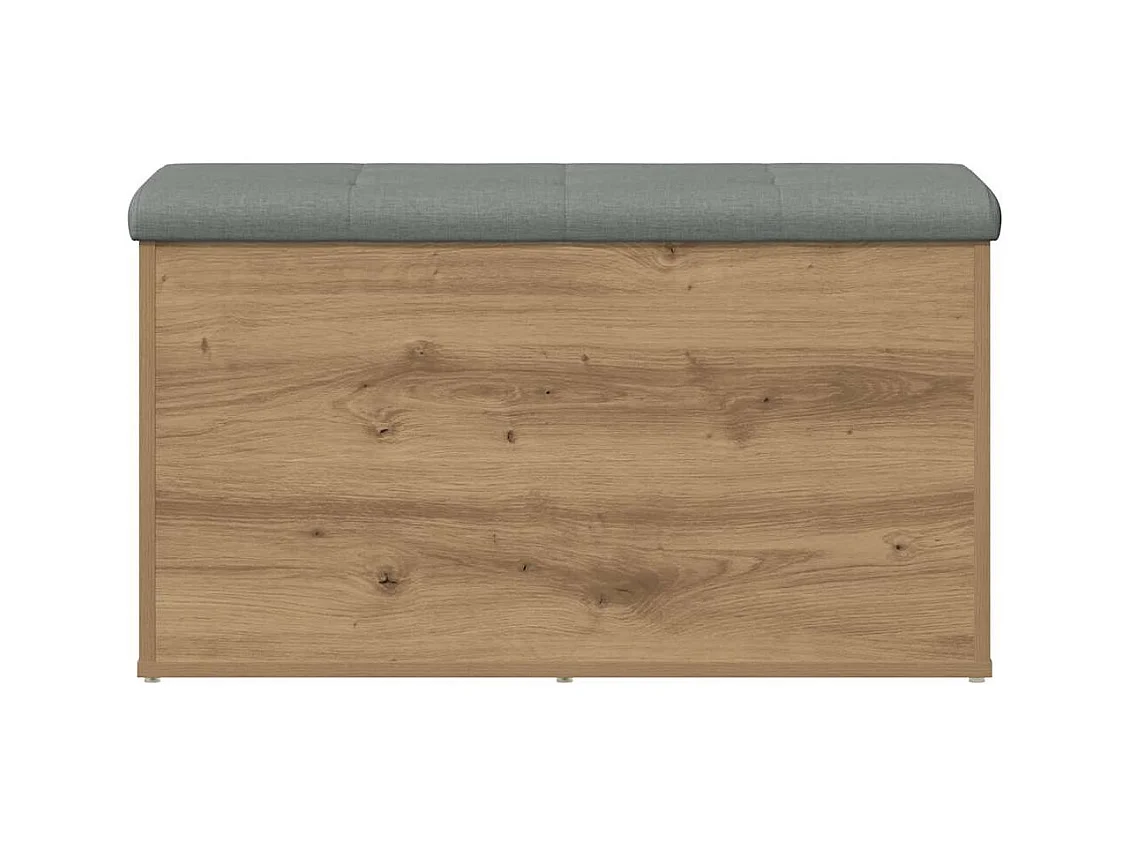 Banc de rangement chêne artisanal 82x42x45 cm bois d'ingénierie