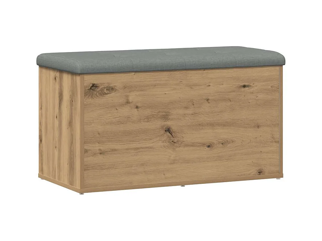 Banc de rangement chêne artisanal 82x42x45 cm bois d'ingénierie
