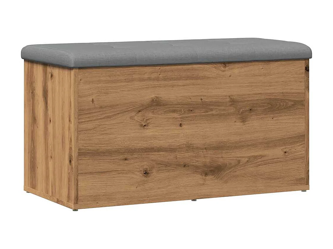 Banc de rangement chêne artisanal 82x42x45 cm bois d'ingénierie