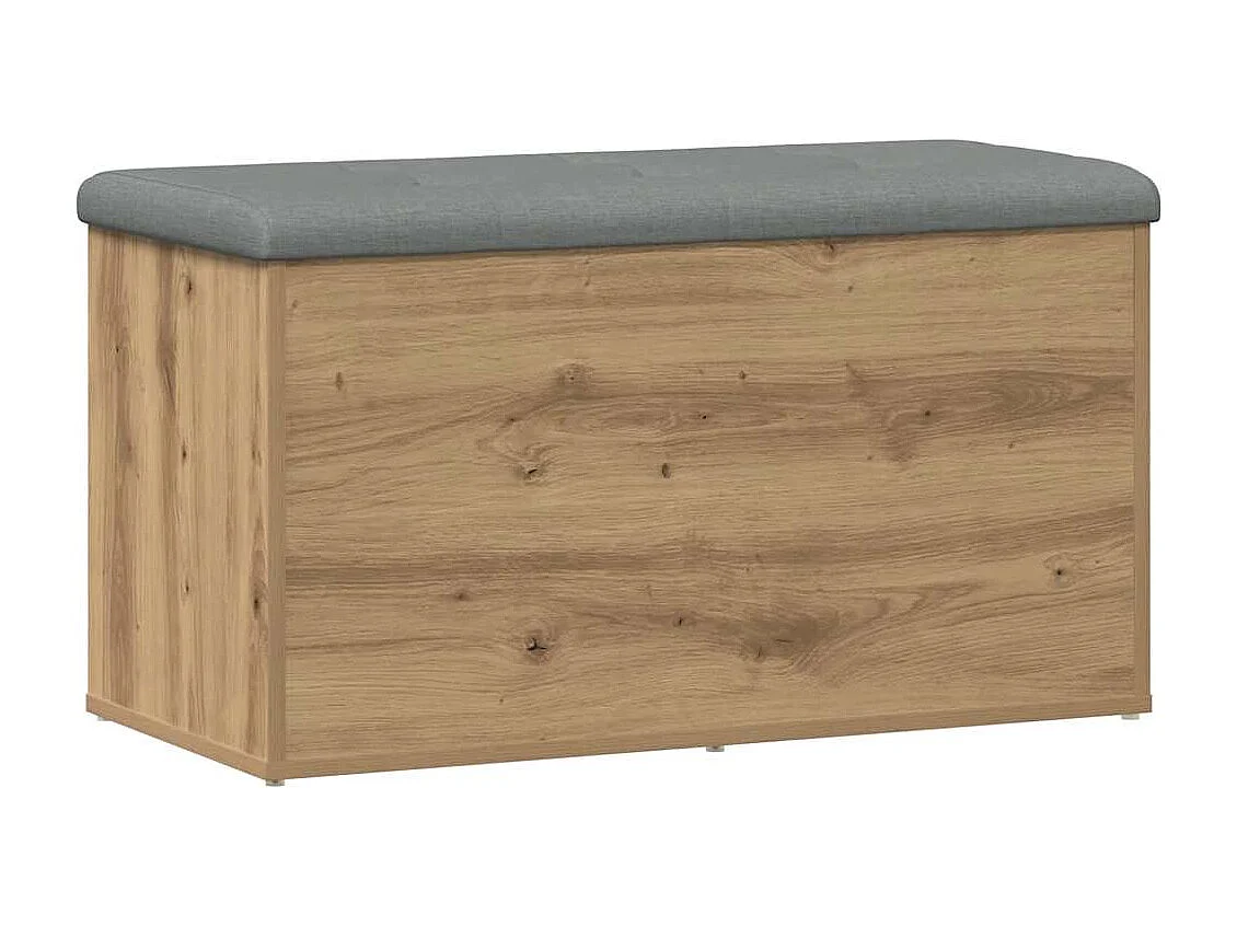 Banc de rangement chêne artisanal 82x42x45 cm bois d'ingénierie