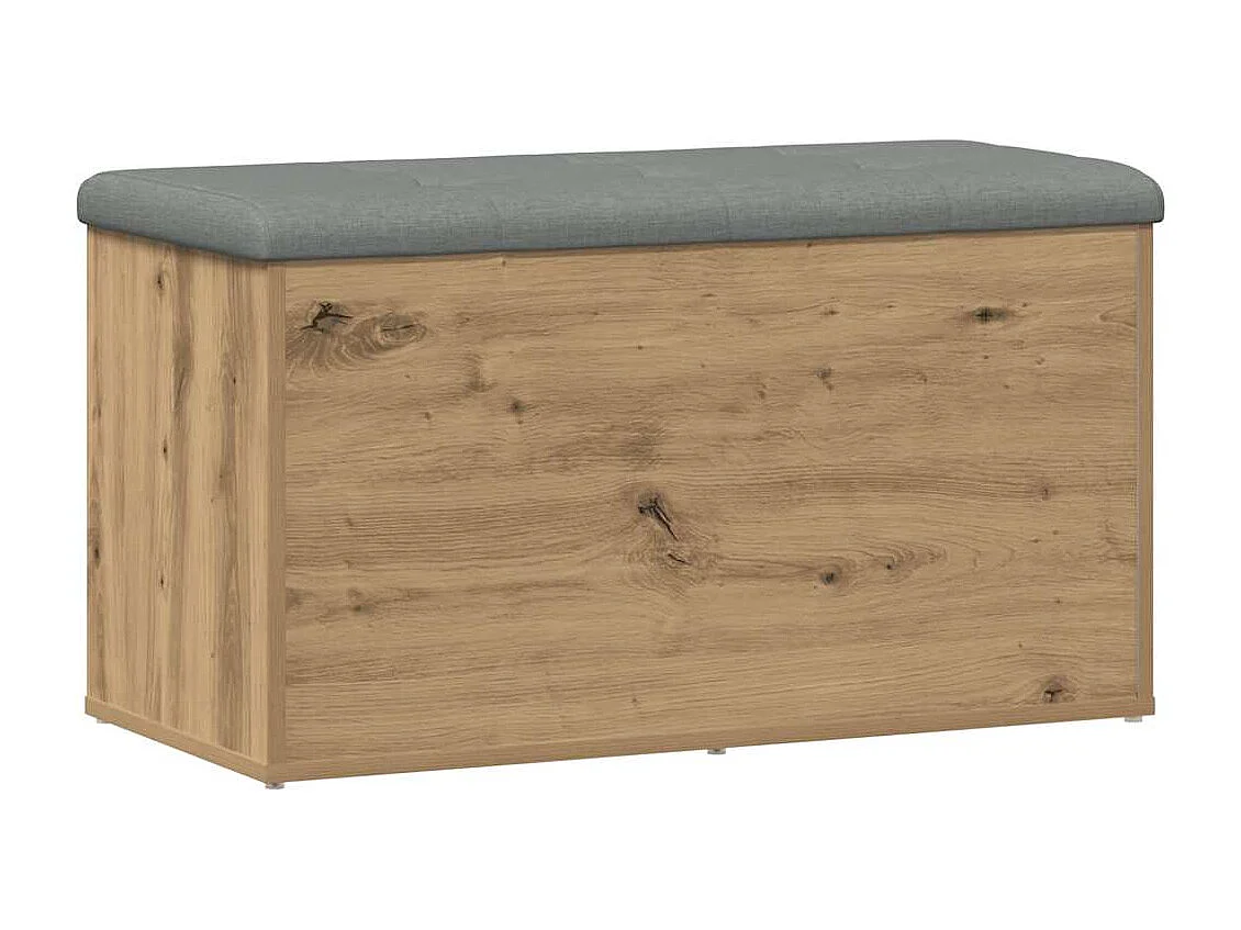 Banc de rangement chêne artisanal 82x42x45 cm bois d'ingénierie
