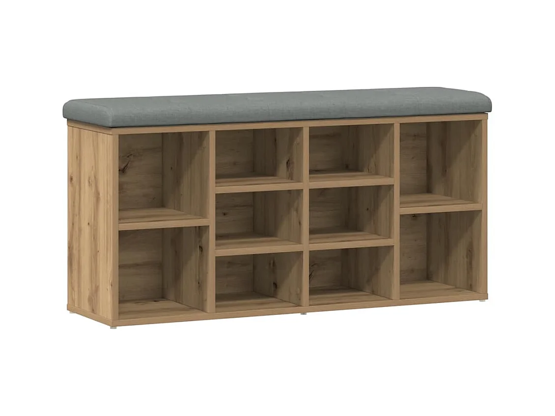 Banc à chaussures chêne artisanal 102x32x50cm bois d'ingénierie