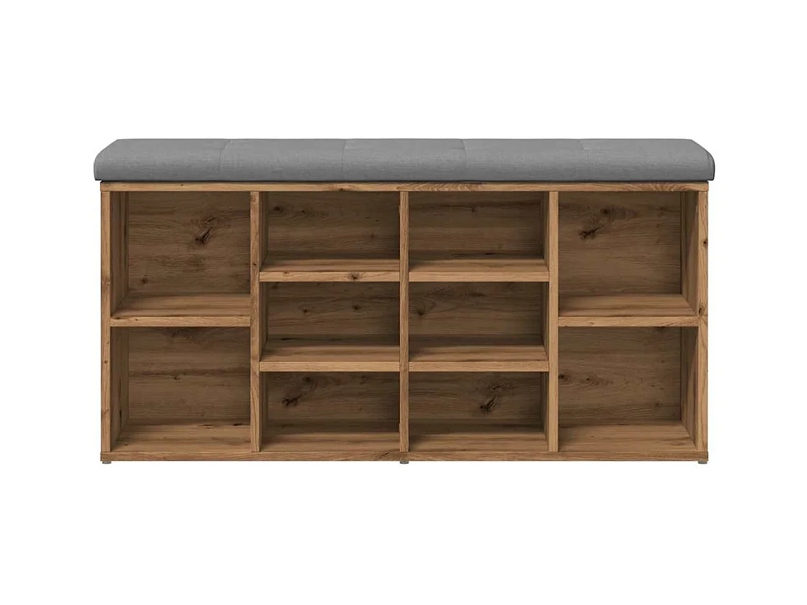 Banc à chaussures chêne artisanal 102x32x50cm bois d'ingénierie