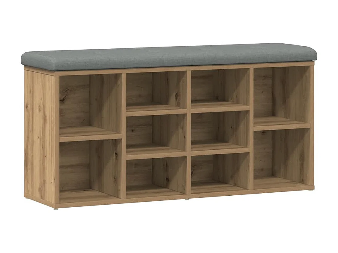 Banc à chaussures chêne artisanal 102x32x50cm bois d'ingénierie
