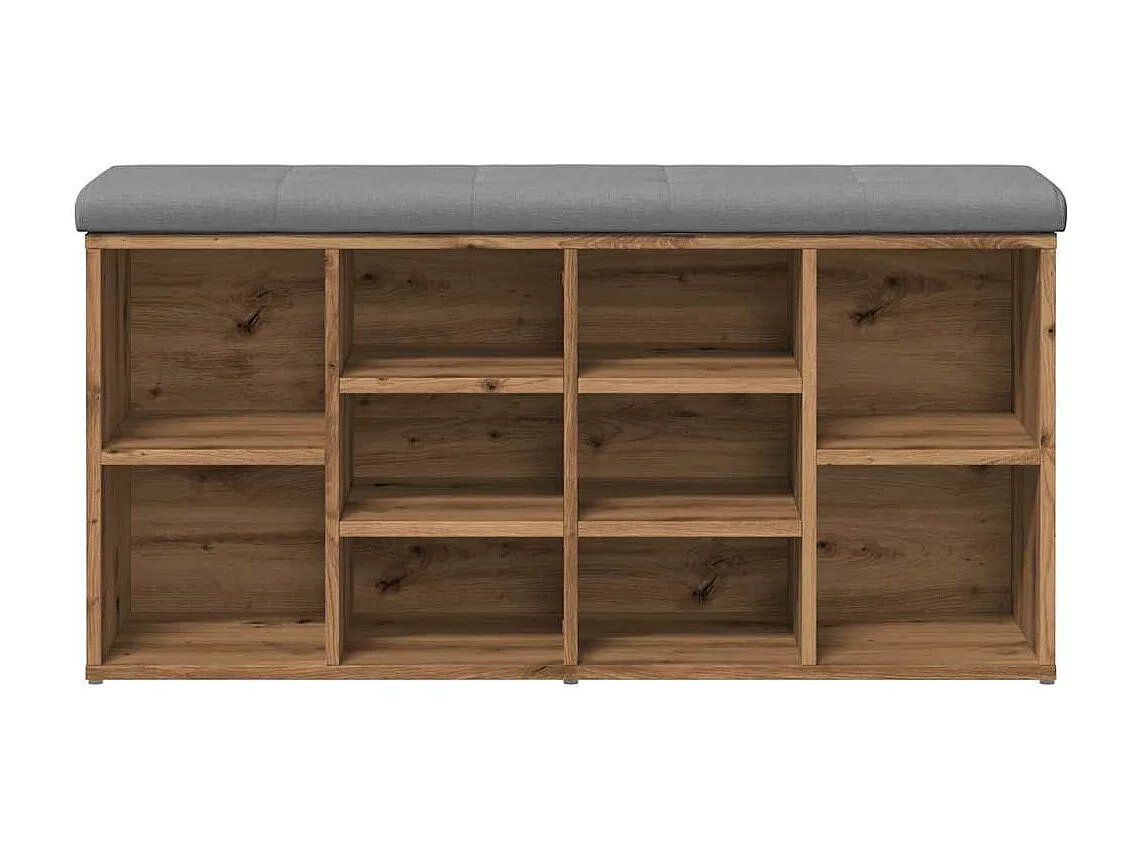 Banc à chaussures chêne artisanal 102x32x50cm bois d'ingénierie