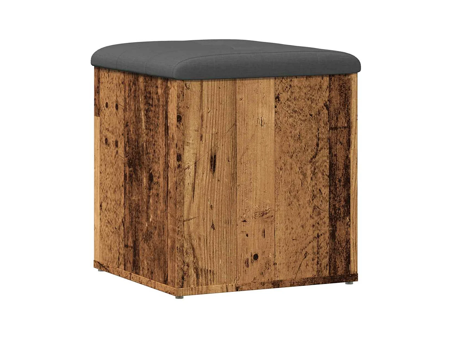Banc de rangement vieux bois 42x42x45 cm bois d'ingénierie