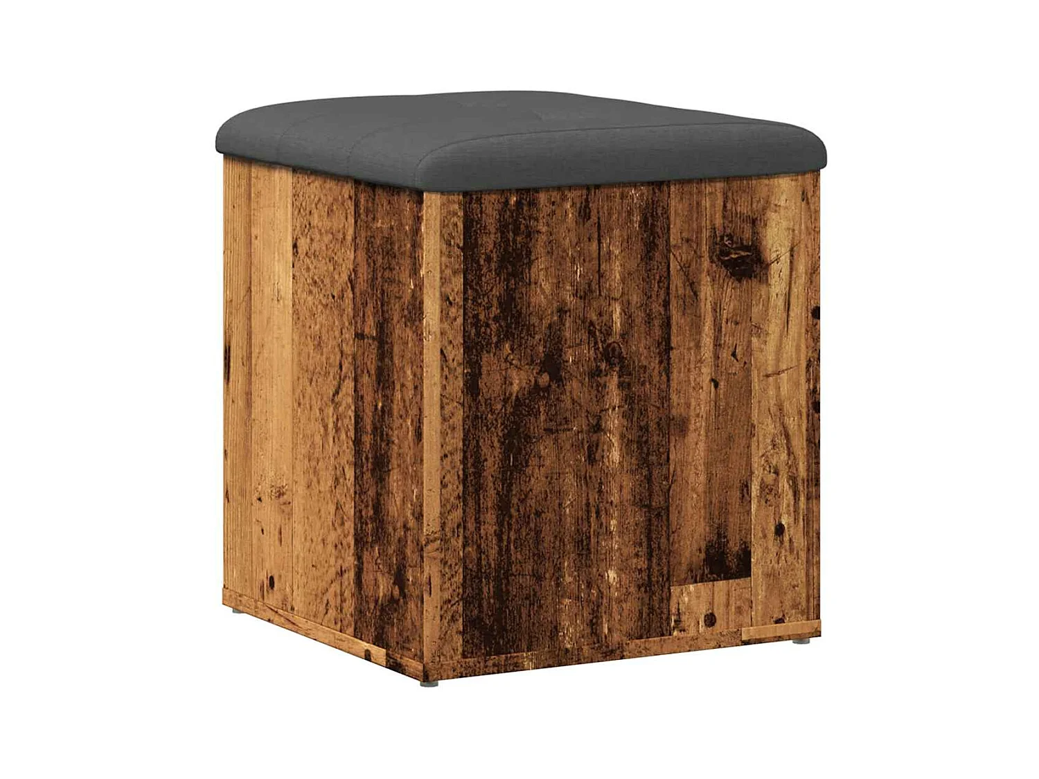 Banc de rangement vieux bois 42x42x45 cm bois d'ingénierie