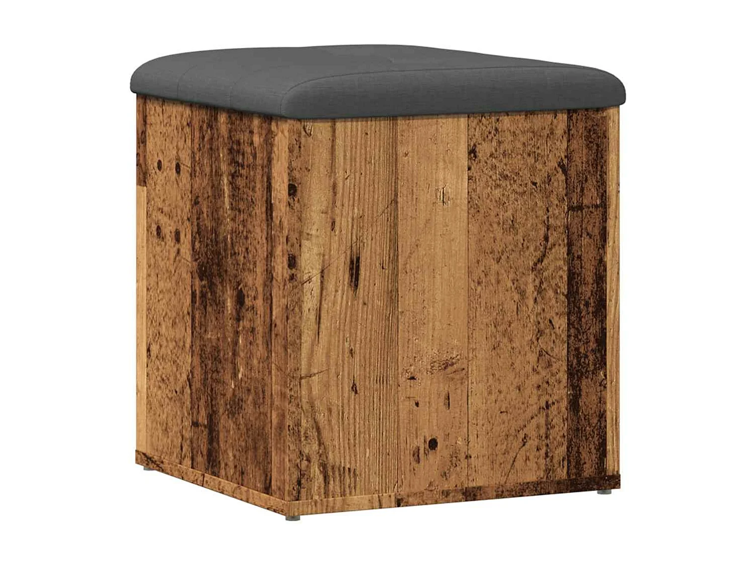 Banc de rangement vieux bois 42x42x45 cm bois d'ingénierie