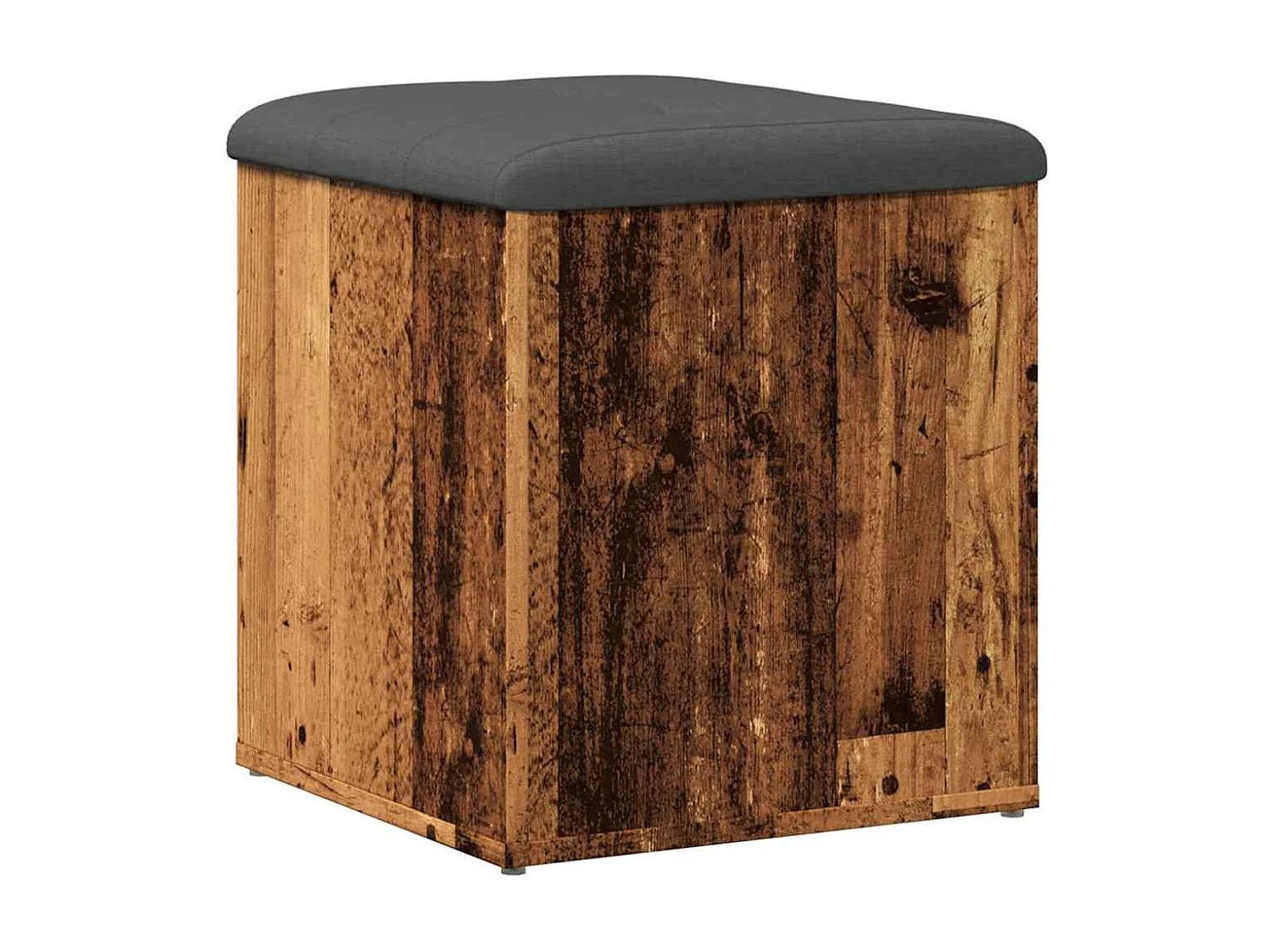 Banc de rangement vieux bois 42x42x45 cm bois d'ingénierie