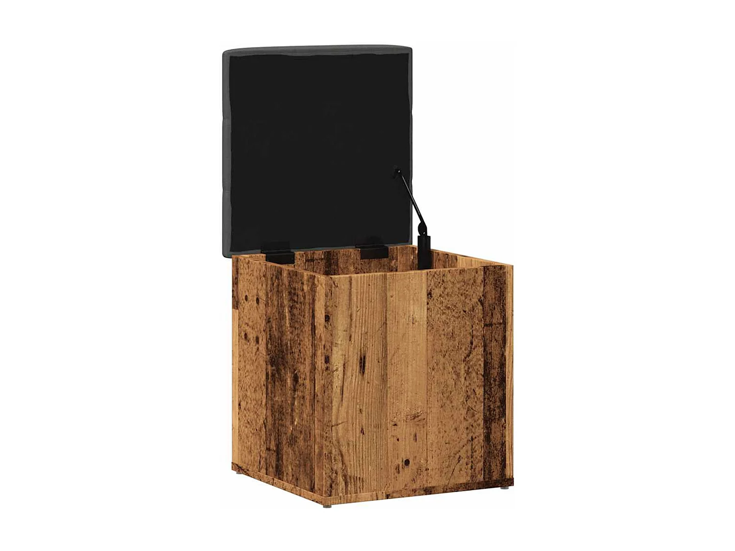 Banc de rangement vieux bois 42x42x45 cm bois d'ingénierie