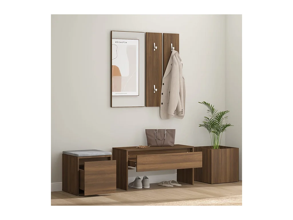 Flurmöbel-Set Braune Eiche Holzwerkstoff