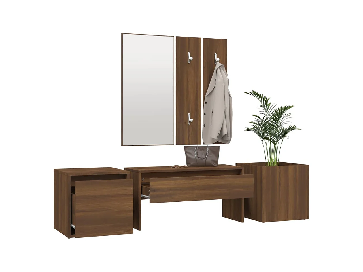 Flurmöbel-Set Braune Eiche Holzwerkstoff