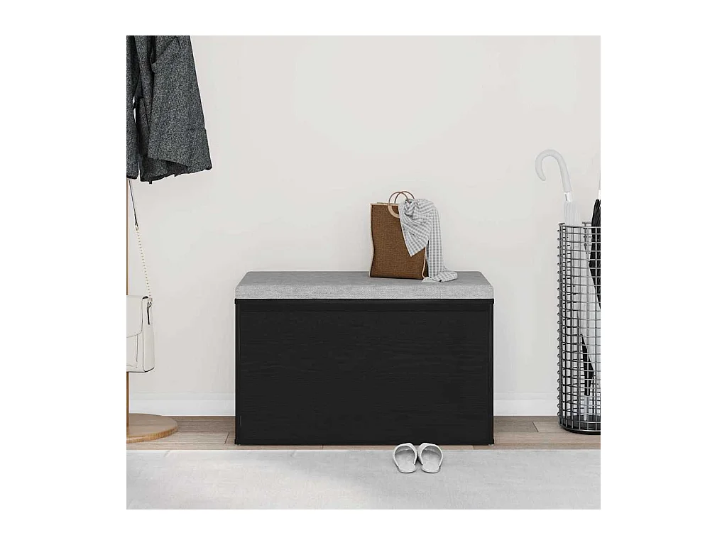 banc avec tiroir Noir 80 x 40 x 45 cm Bois d'ingénierie