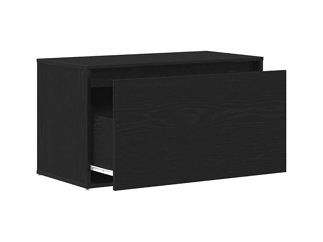 banc avec tiroir Noir 80 x 40 x 45 cm Bois d'ingénierie