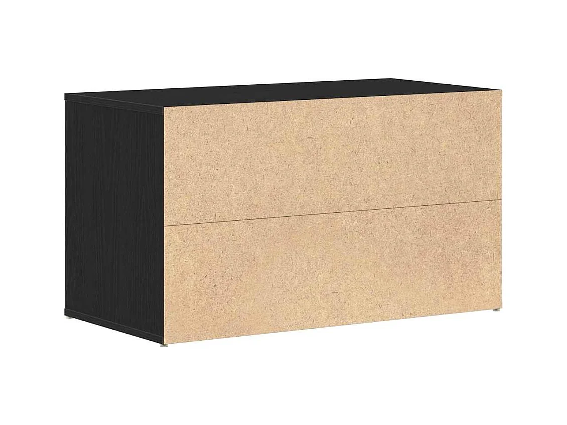 banc avec tiroir Noir 80 x 40 x 45 cm Bois d'ingénierie