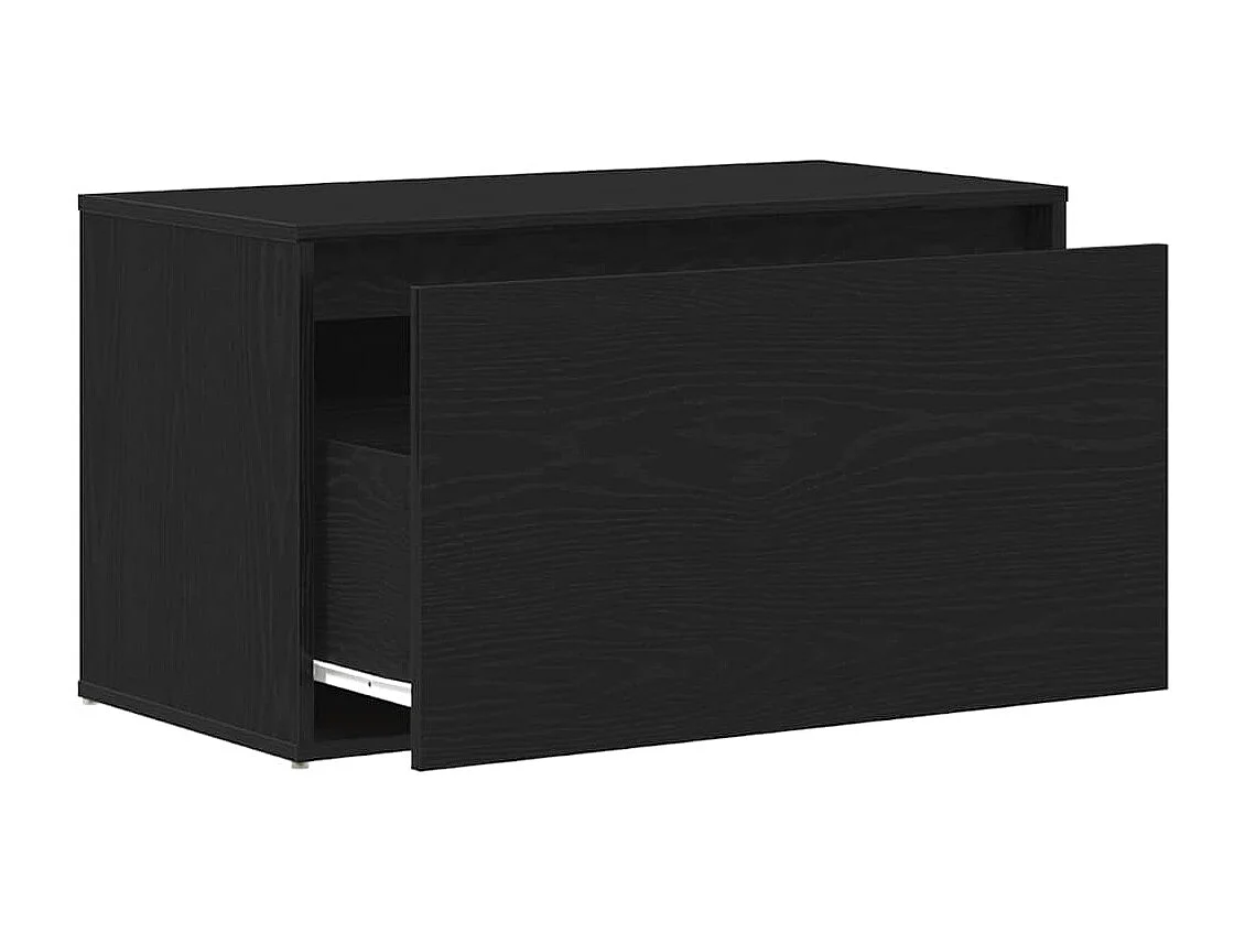banc avec tiroir Noir 80 x 40 x 45 cm Bois d'ingénierie