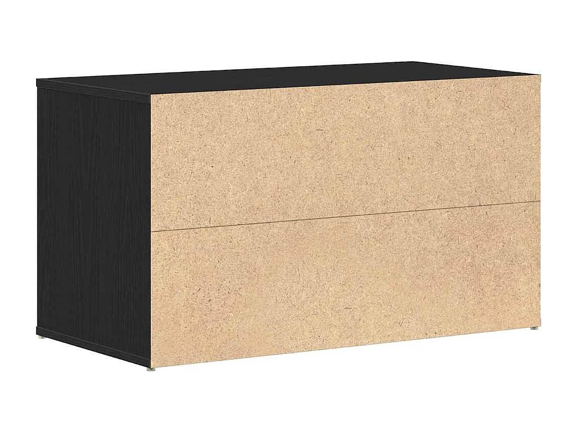 banc avec tiroir Noir 80 x 40 x 45 cm Bois d'ingénierie