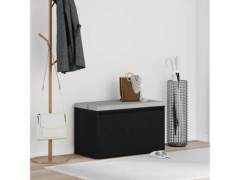 panca con cassetto Nero 80 x 40 x 45 cm Legno ingegnerizzato