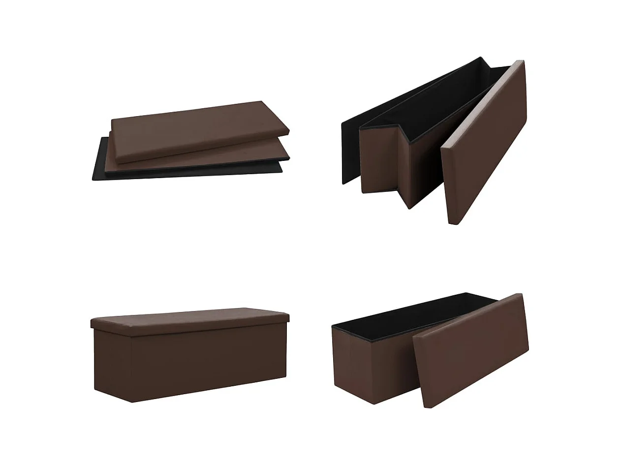 Bruine PVC opvouwbare opbergbank