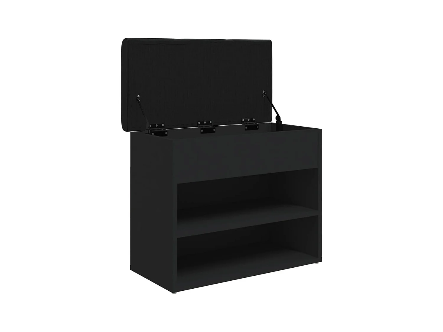 Panca portascarpe nera 62x32x50 cm in legno ingegnerizzato