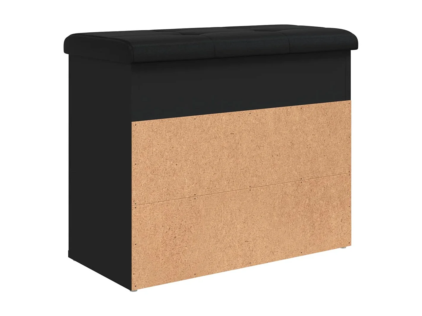 Panca portascarpe nera 62x32x50 cm in legno ingegnerizzato