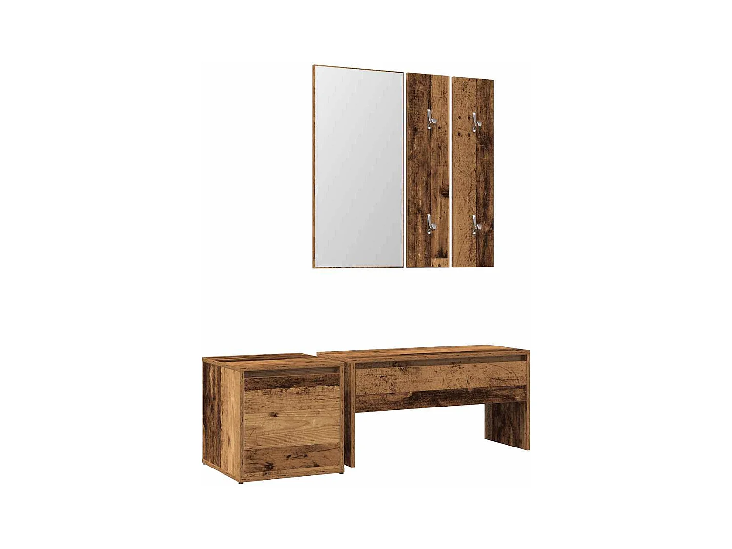 Ensemble de meubles de couloir vieux bois bois d'ingénierie