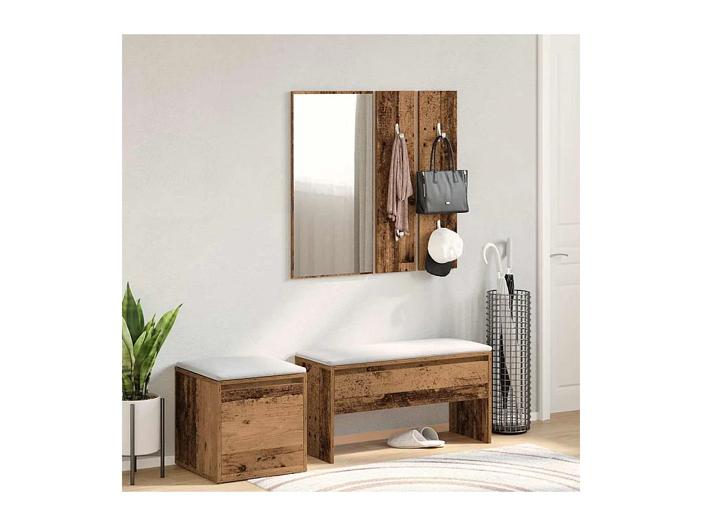 Ensemble de meubles de couloir vieux bois bois d'ingénierie