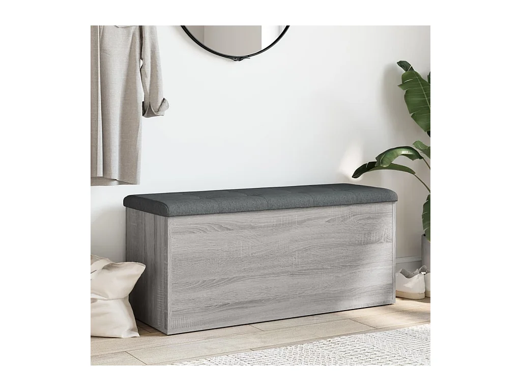 Sonoma graue Aufbewahrungsbank 102x42x45 cm Holzwerkstoff