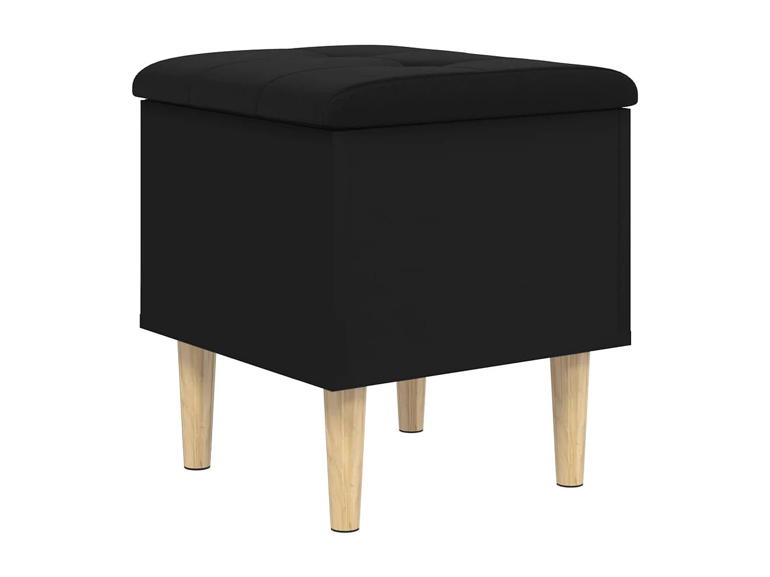 Banco de almacenaje negro 42x42x46 cm madera de ingeniería