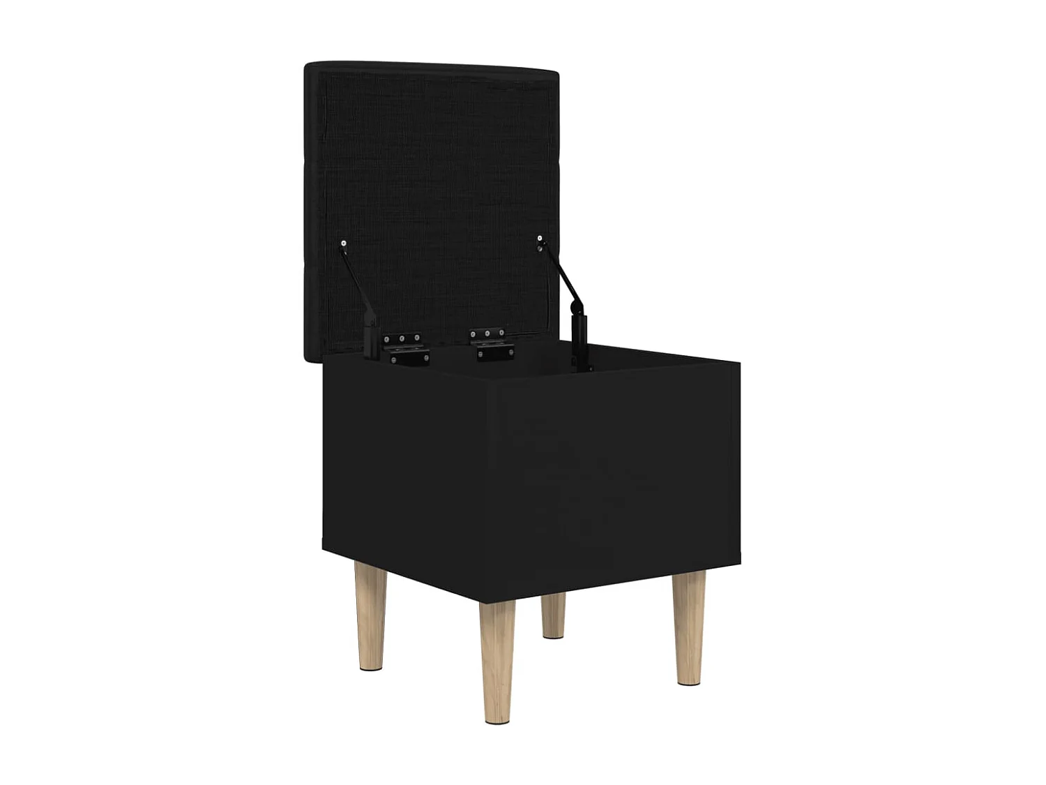 Banco de almacenaje negro 42x42x46 cm madera de ingeniería