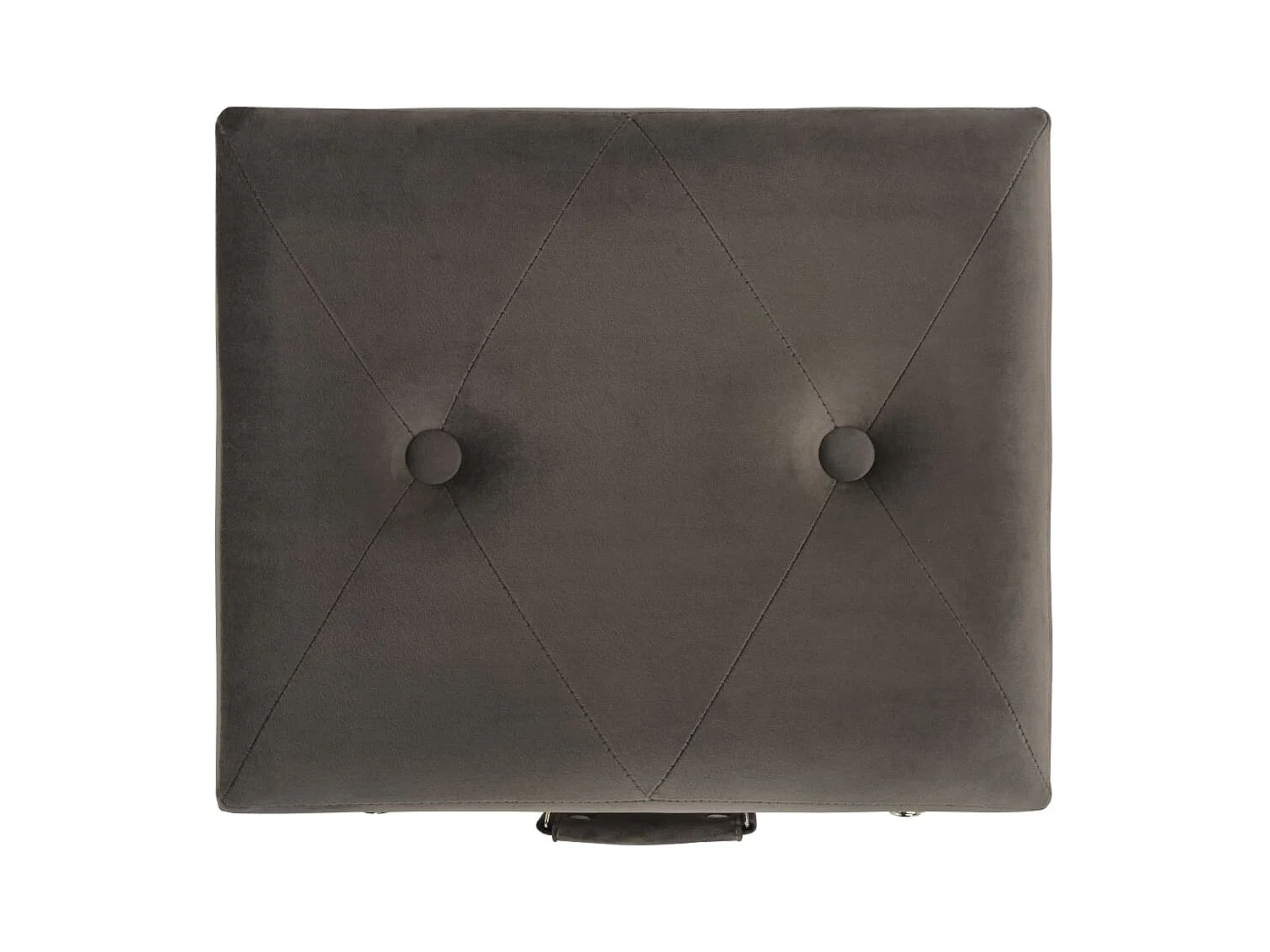 Sgabello contenitore in velluto grigio da 40 cm