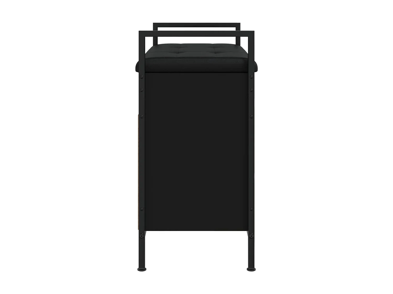 Banco zapatero negro 65,5x32x57,5 cm madera de ingeniería