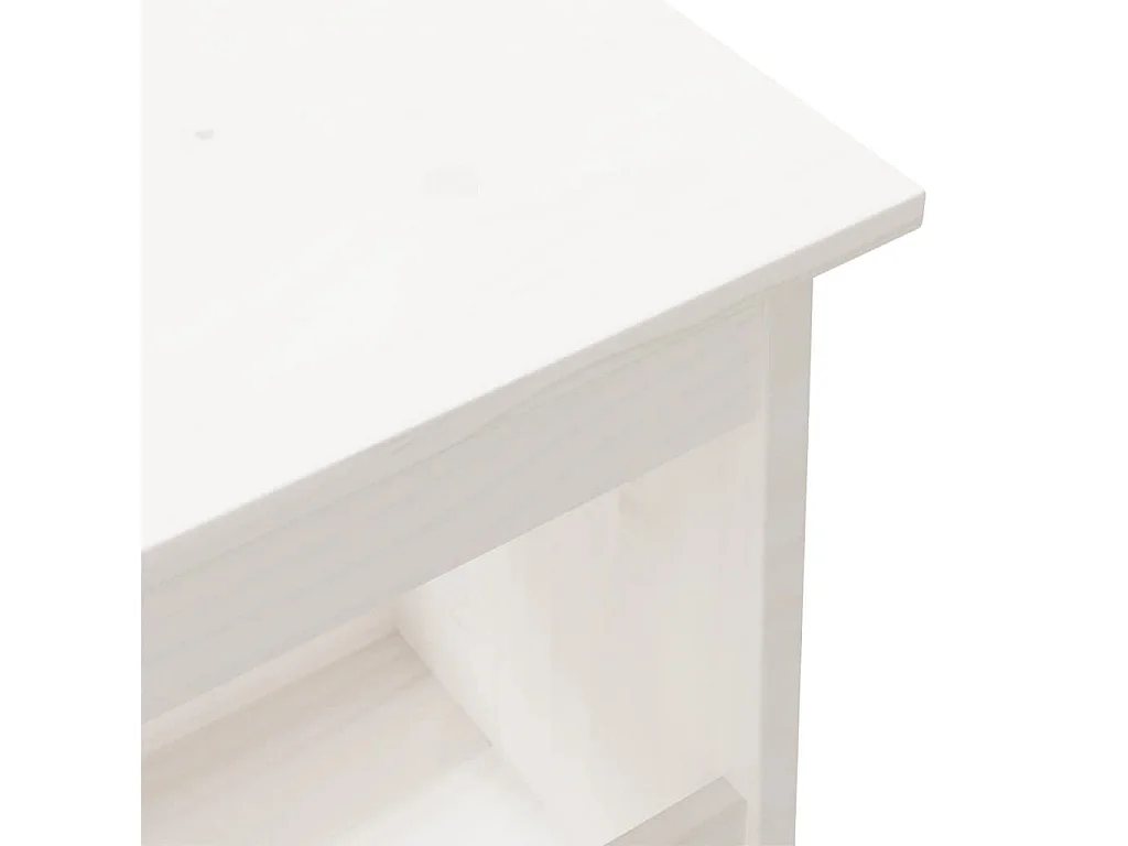 Banc d'entrée blanc 100x28x45 cm bois de pin massif