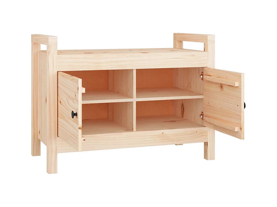 Eingangsbank 80x40x60 cm Massivholz Kiefer