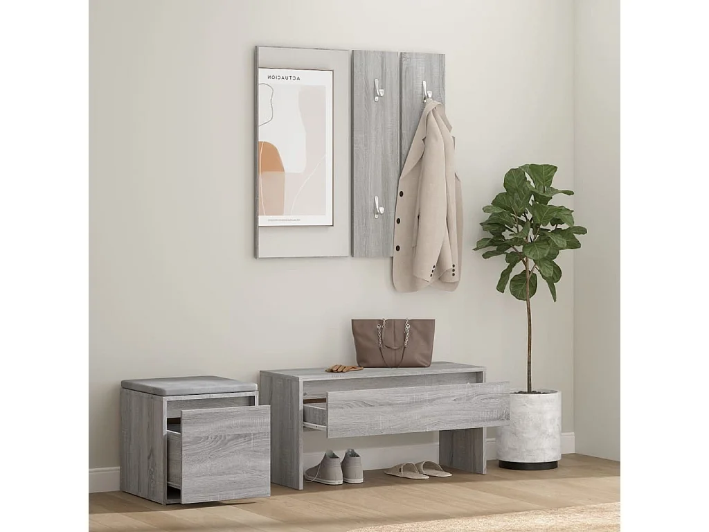 Set di mobili per corridoio Sonoma Gray in legno ingegnerizzato