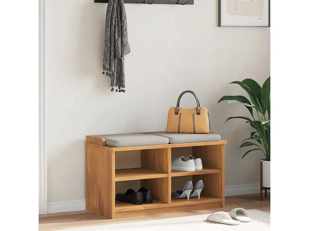 Panca da ingresso SANDNES 87x40x50 cm in legno massello di pino