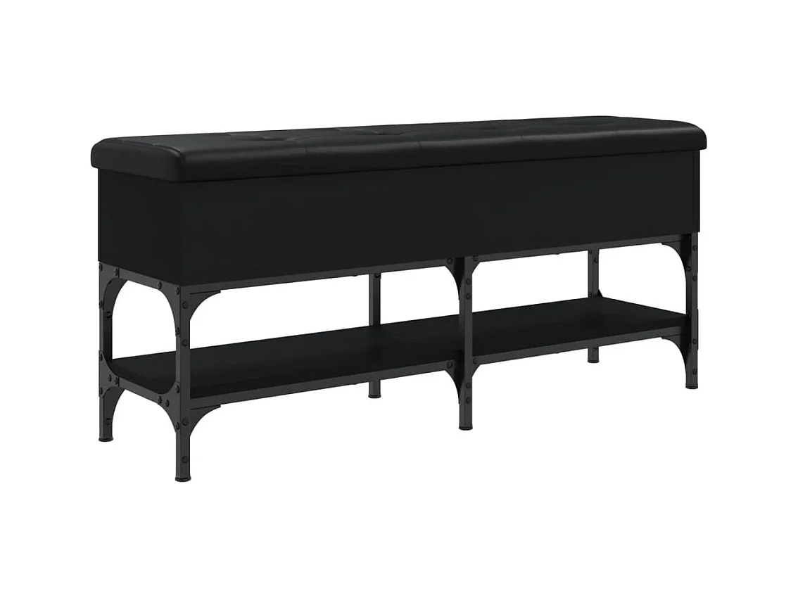 Panca portascarpe nera 102x32x45 cm in legno ingegnerizzato