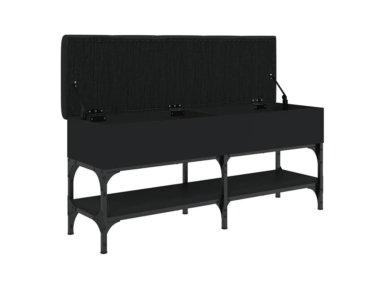 Panca portascarpe nera 102x32x45 cm in legno ingegnerizzato