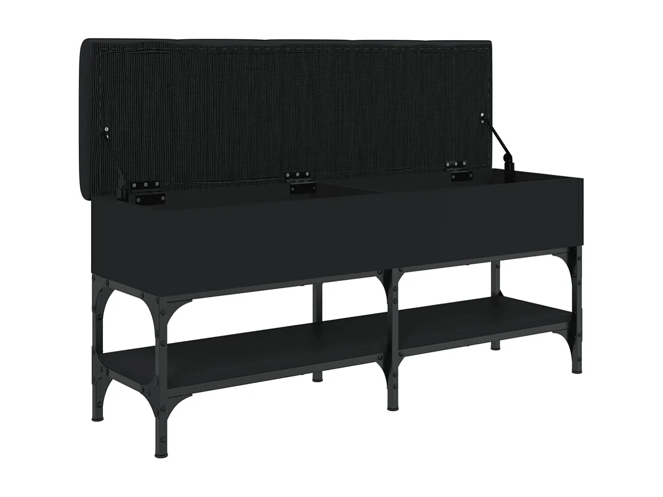 Banco zapatero negro 102x32x45 cm madera de ingeniería