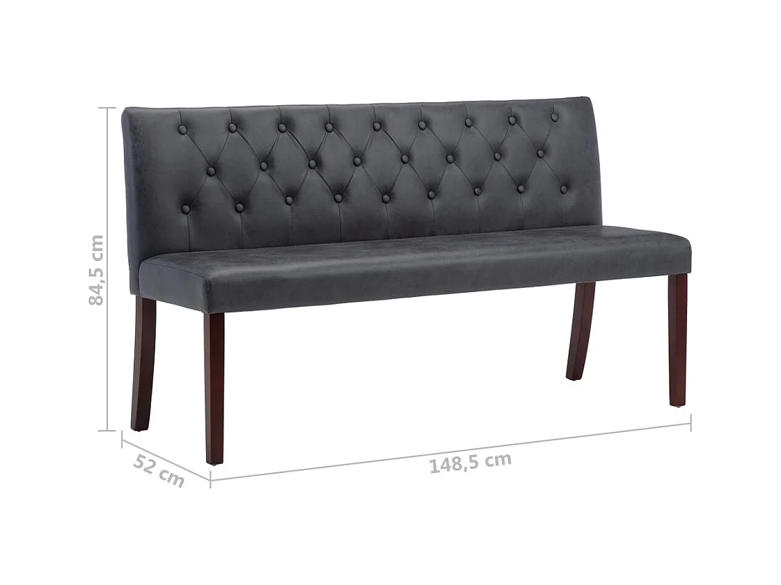 Bank 148,5 cm Grau Ähnliches Leder