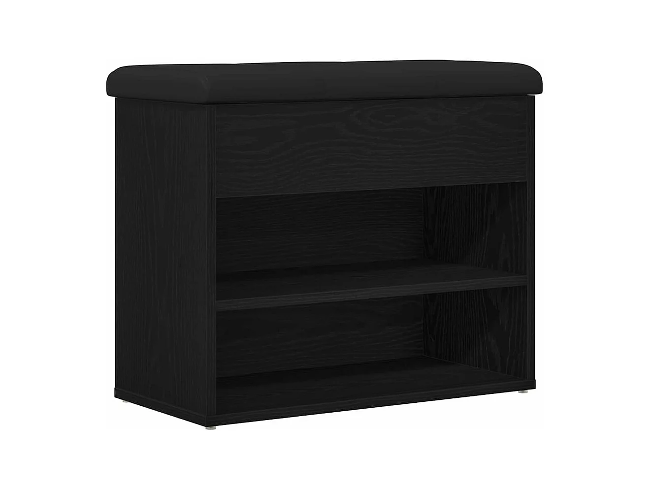 Banc à chaussures Noir 60 x 30 x 48 cm Bois d'ingénierie