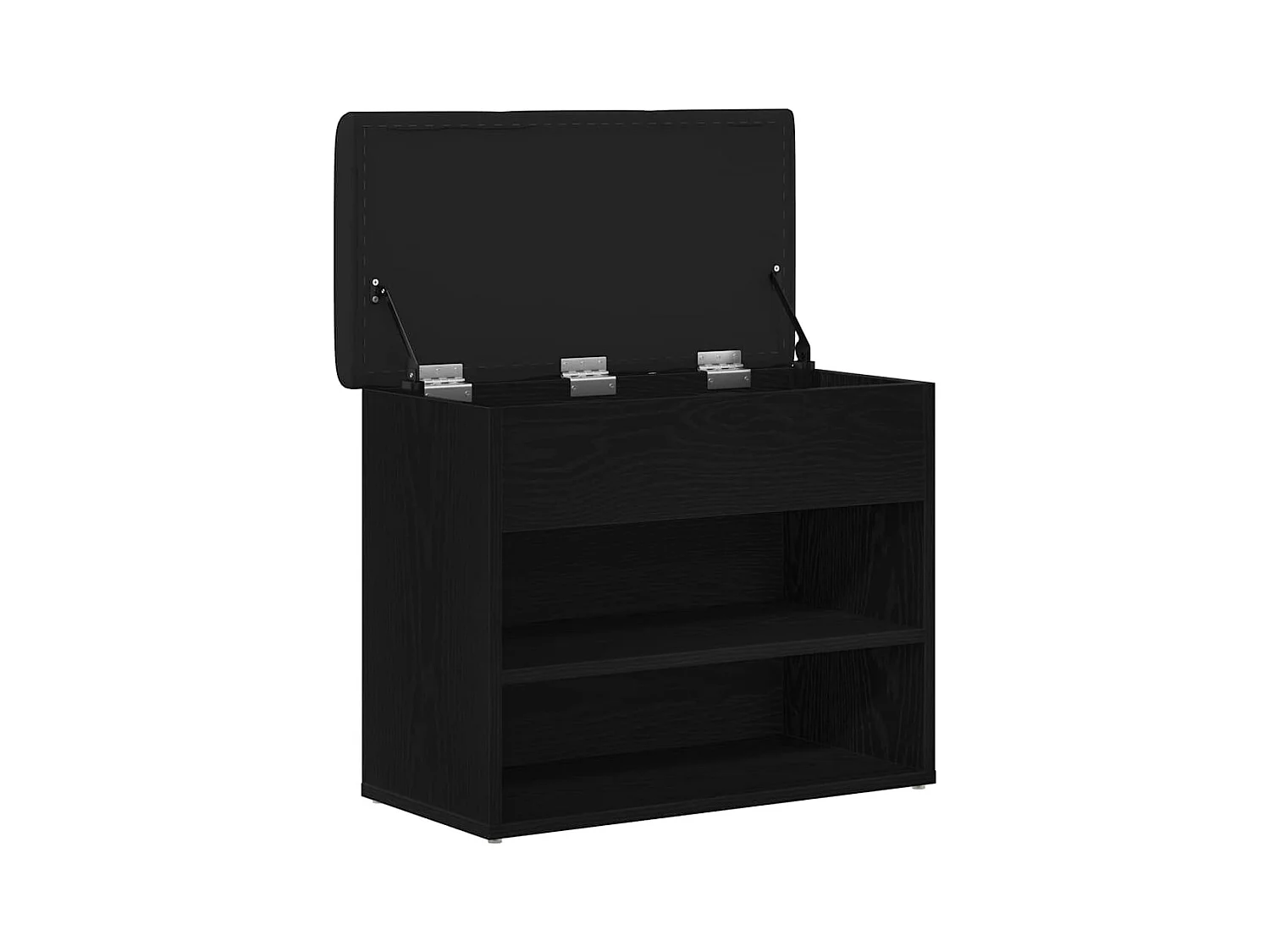 Banc à chaussures Noir 60 x 30 x 48 cm Bois d'ingénierie