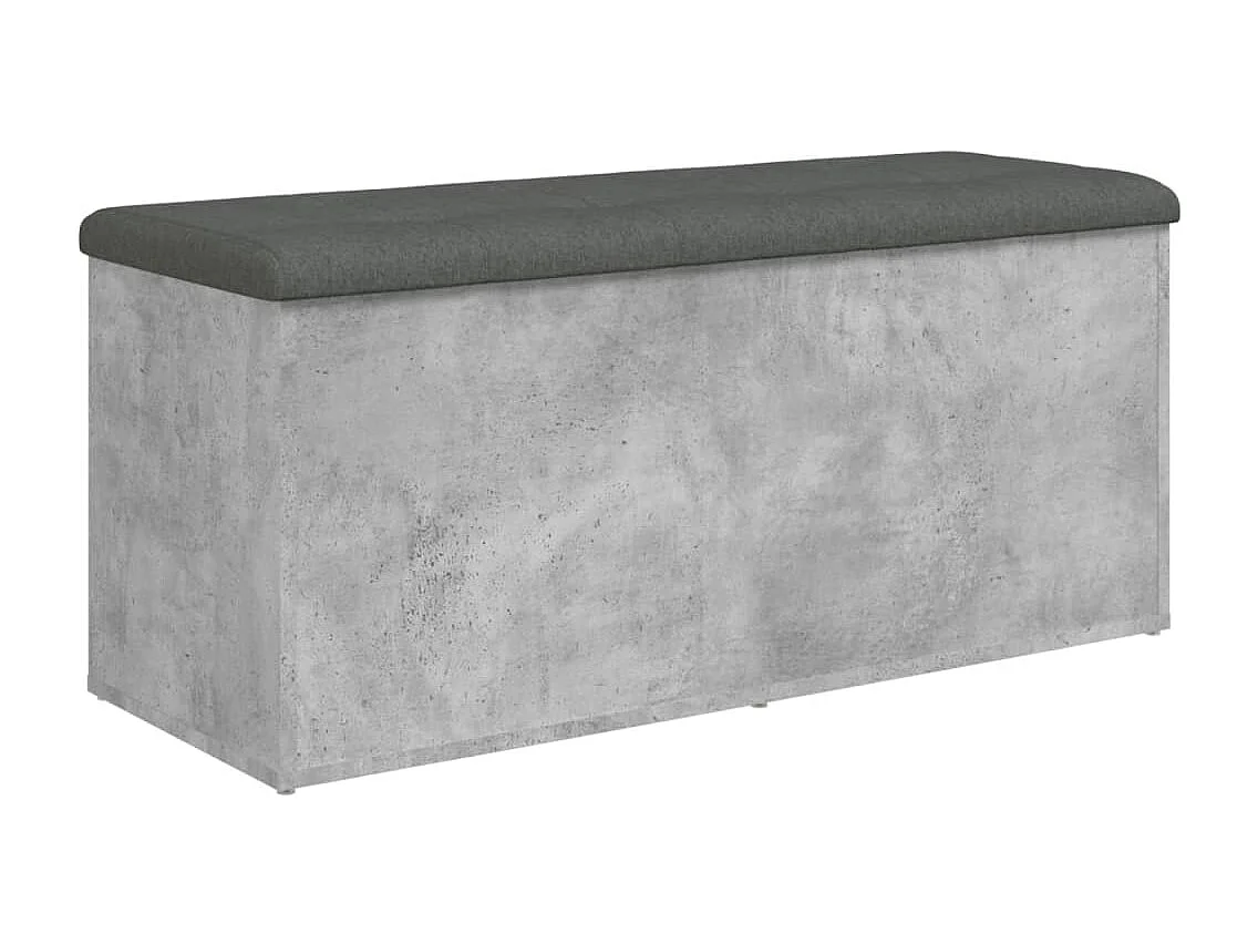 Panca contenitore grigio cemento 102x42x45 cm in legno ingegnerizzato