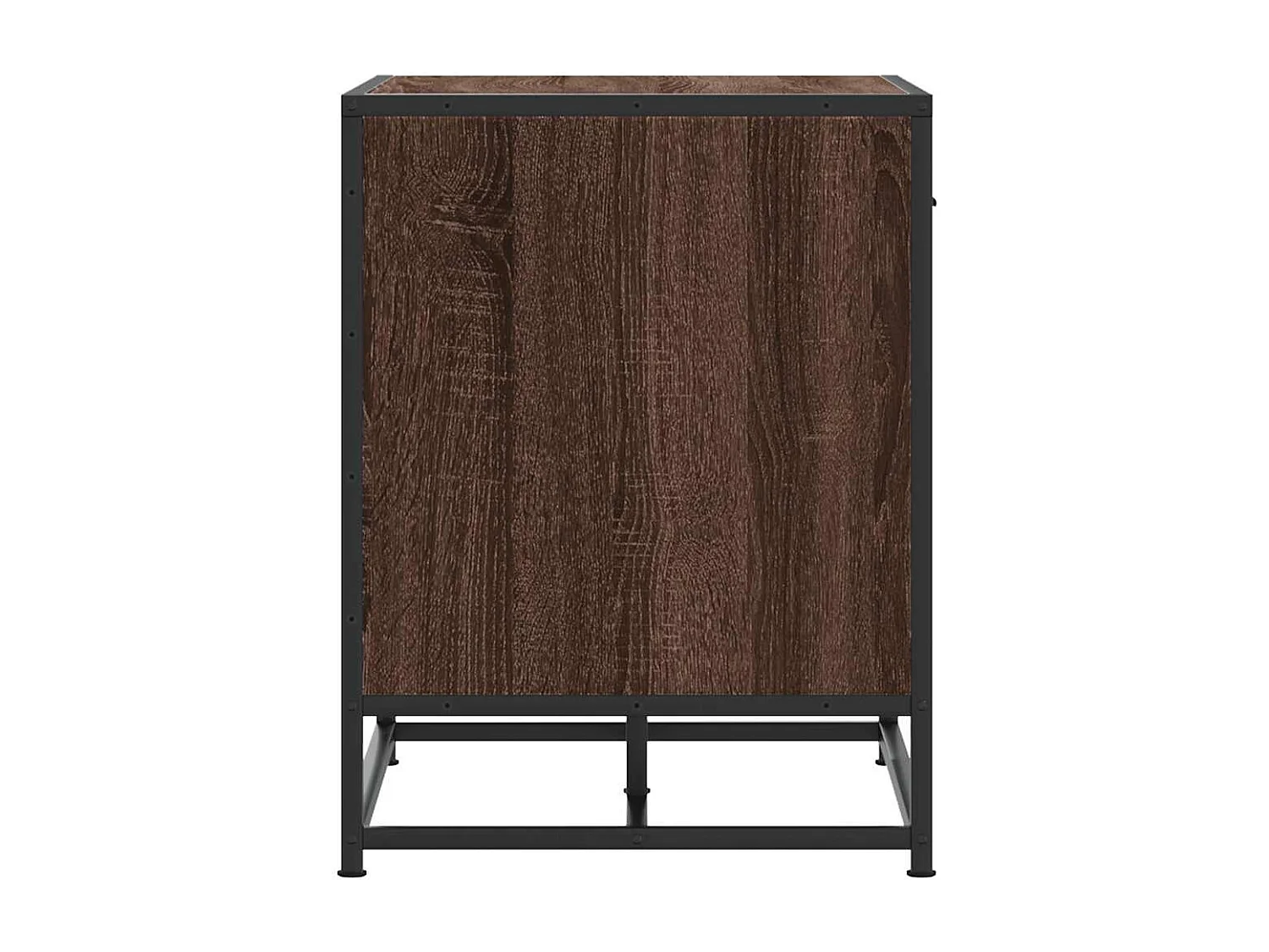 Panca portascarpe in rovere marrone realizzata in legno ingegnerizzato e metallo