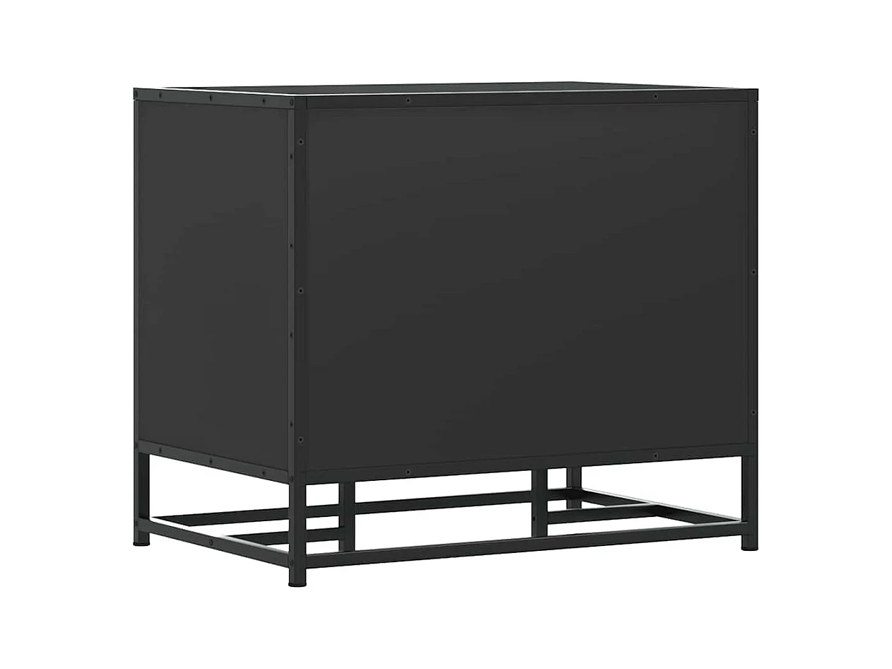 Banc à chaussures noir 60x40x53,5 cm bois d'ingénierie et métal