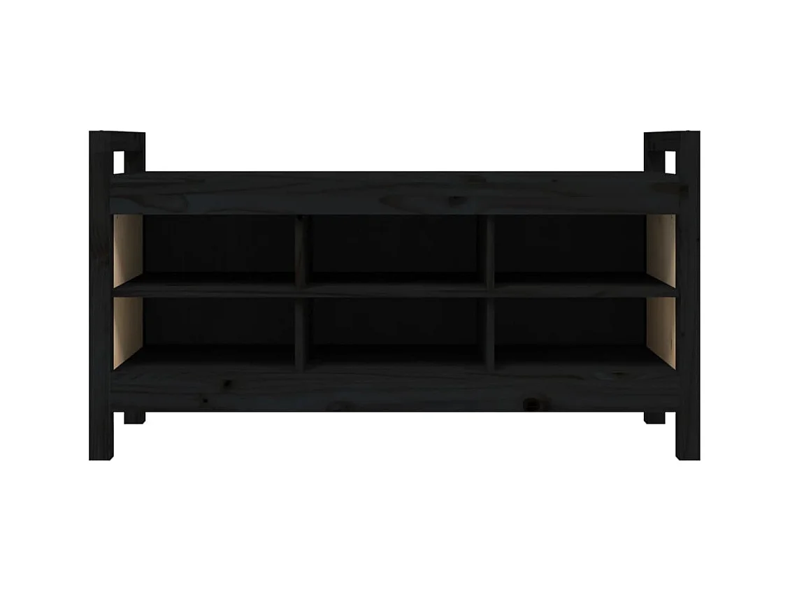 Panca d'ingresso nera 110x40x60 cm Legno massello di pino