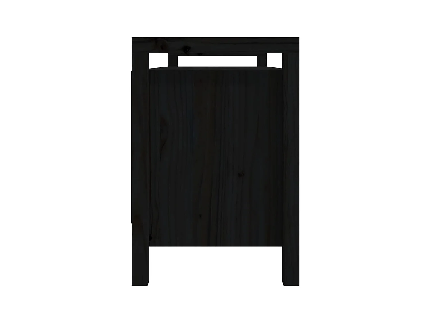 Panca d'ingresso nera 110x40x60 cm Legno massello di pino