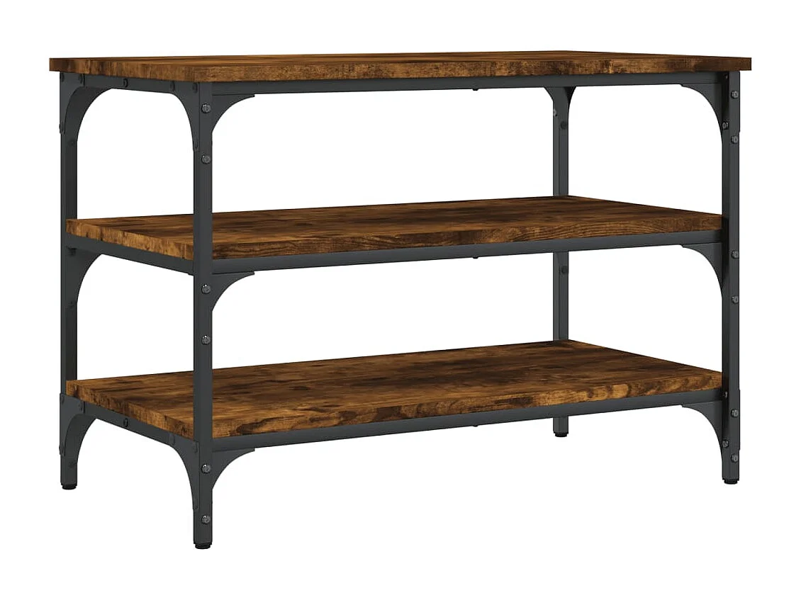 Schuhbank aus geräucherter Eiche 70x38,5x49 cm Holzwerkstoff