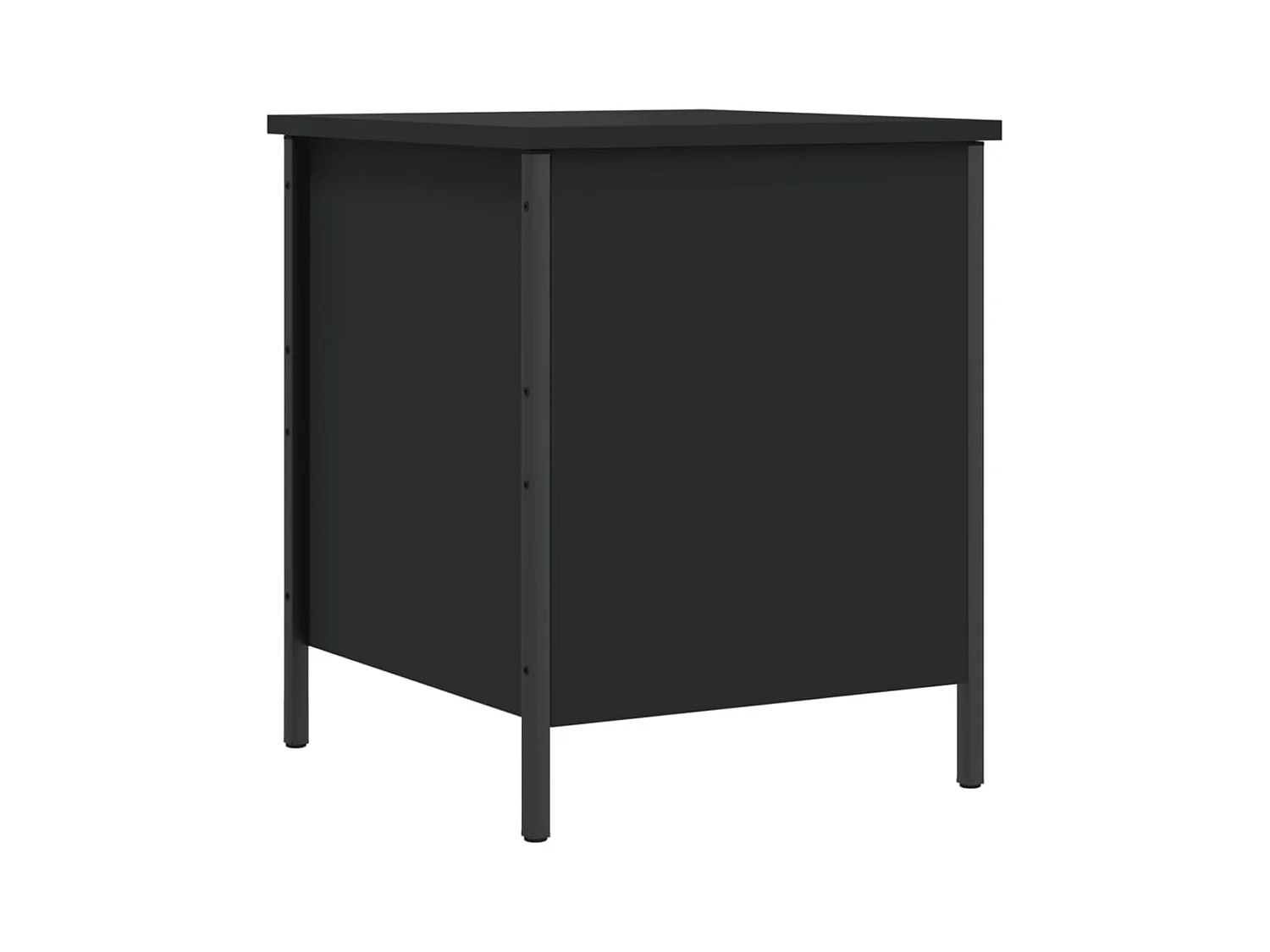 Panca contenitore nera 40x42,5x50 cm in legno ingegnerizzato